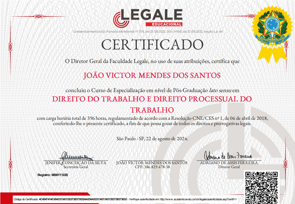 Pós-Graduação em Direito do Trabalho